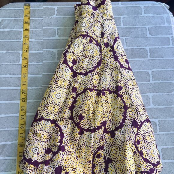 Womens New Francis Benedict Skirt Sz L Yellow Purple 100%Cotton - Picture 7 of 8